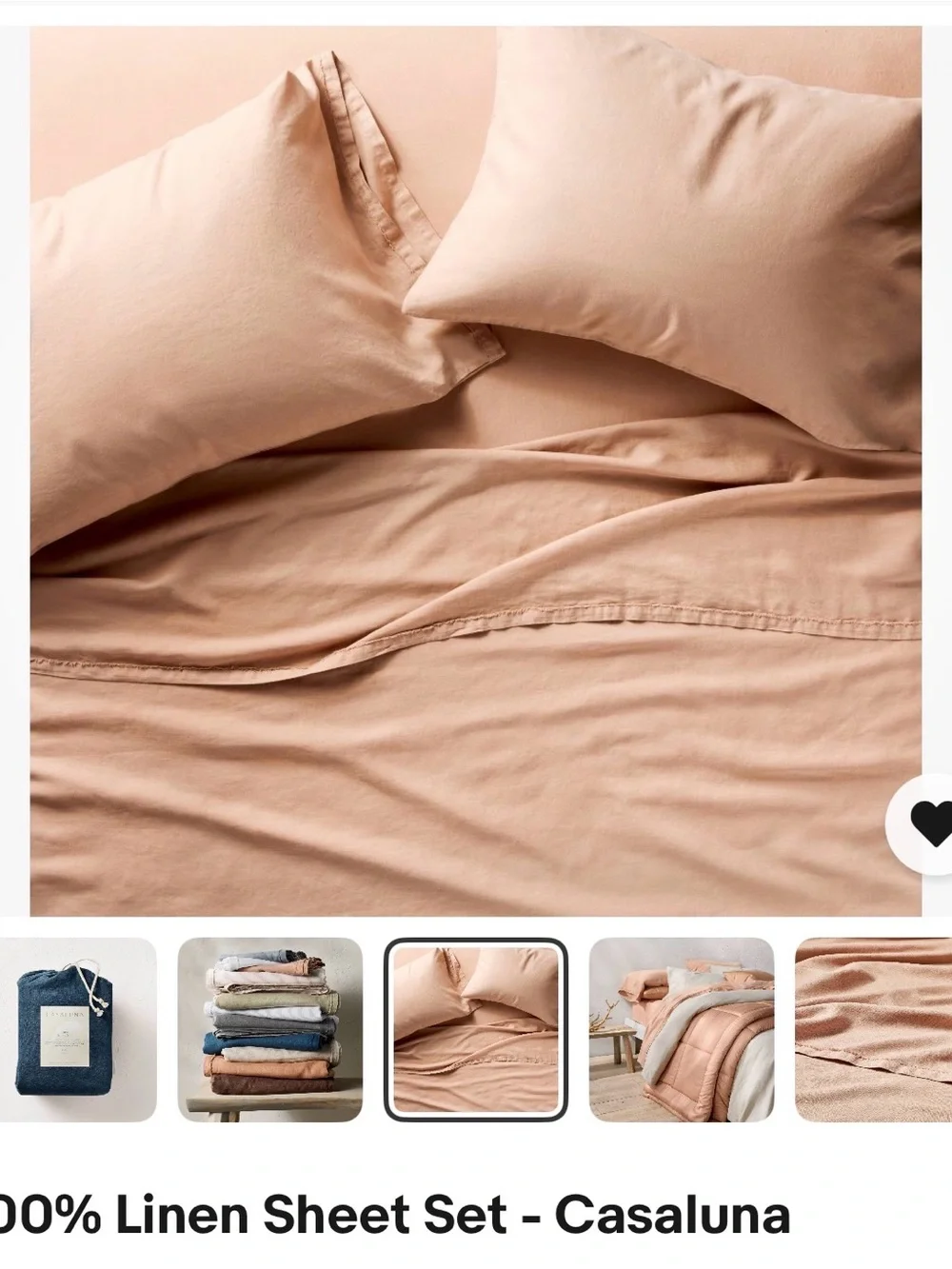 Full 100% Linen Sheet Set Light Adobe Clay - Casaluna™